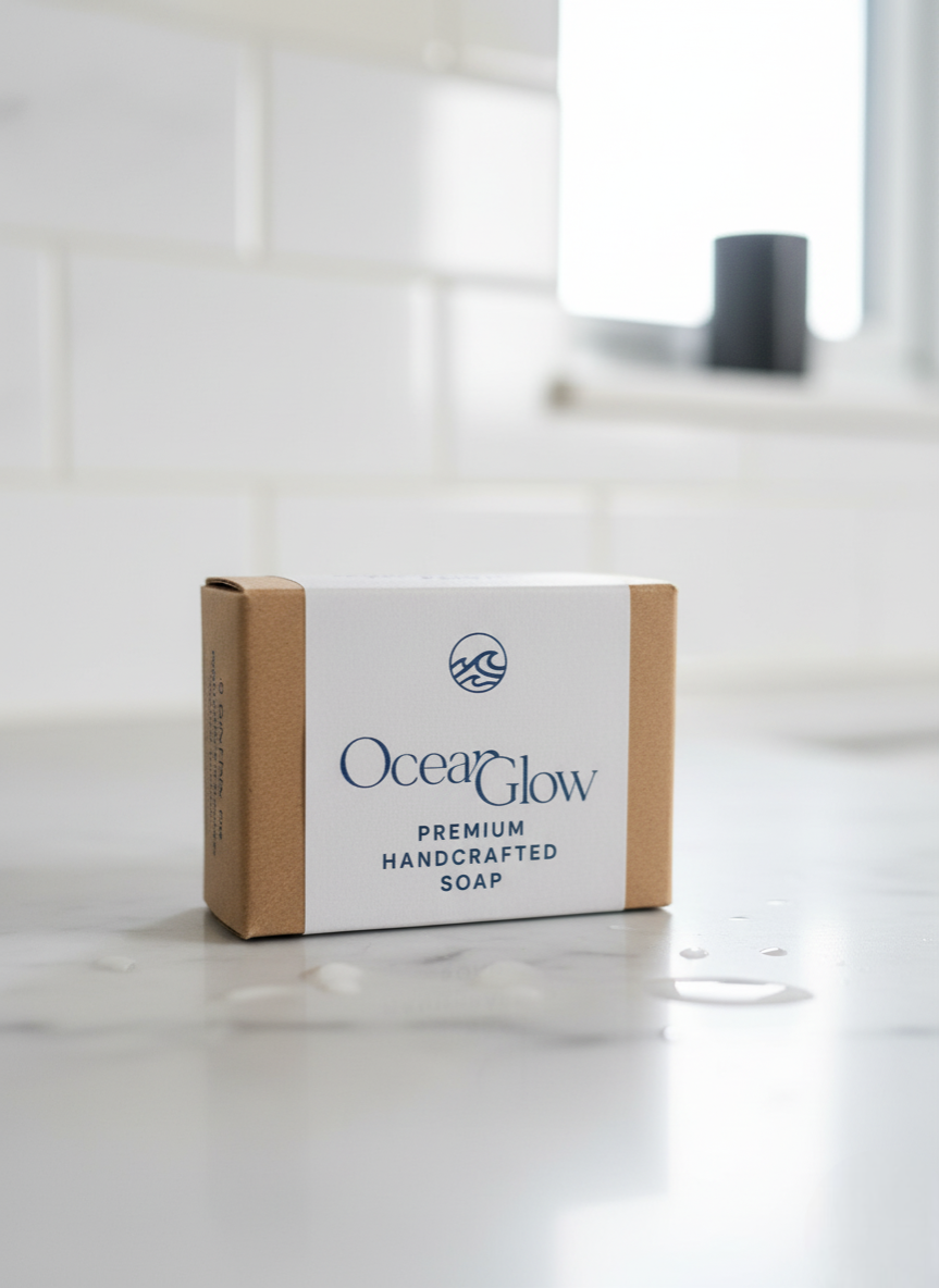 Premium Organic Sea Moss Soap in Ocean Glow box