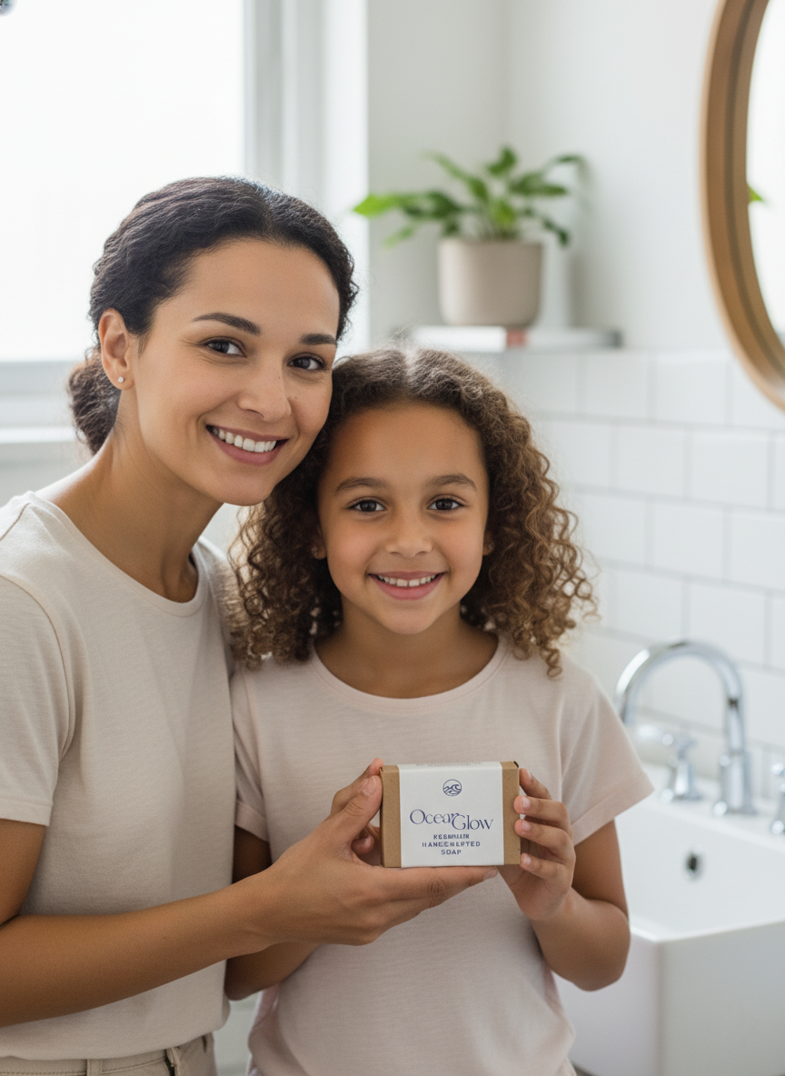 Natural skincare with sea moss soap for sensitive skin